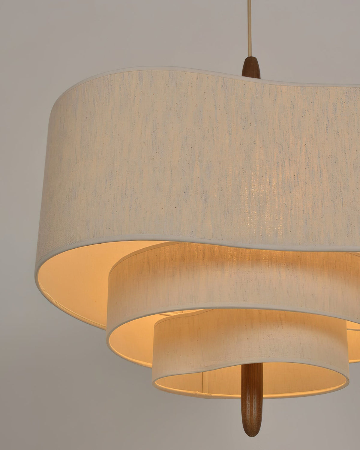 Salemu elegantie Wave Ladder Houten Stof hanglamp