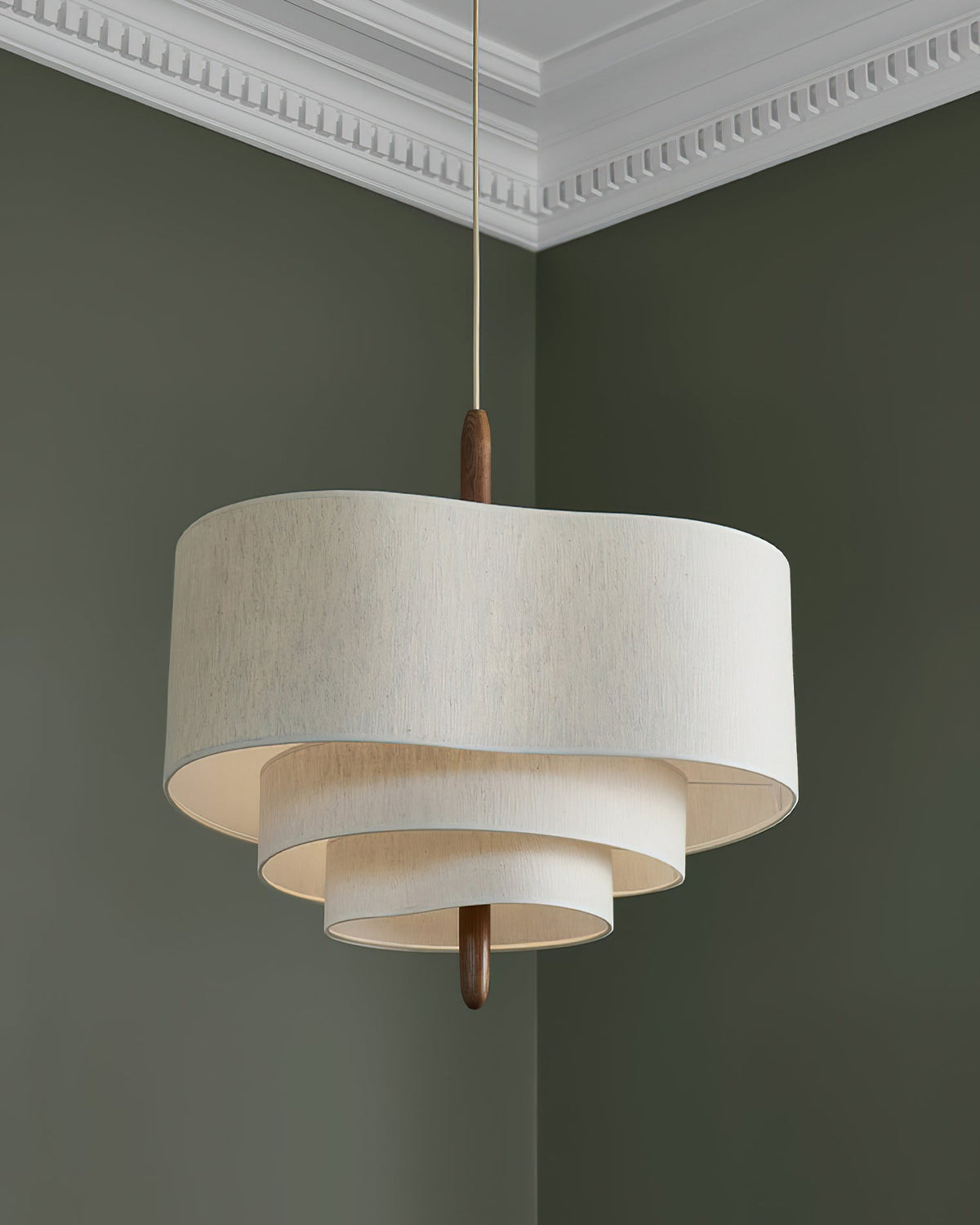 Salemu elegantie Wave Ladder Houten Stof hanglamp