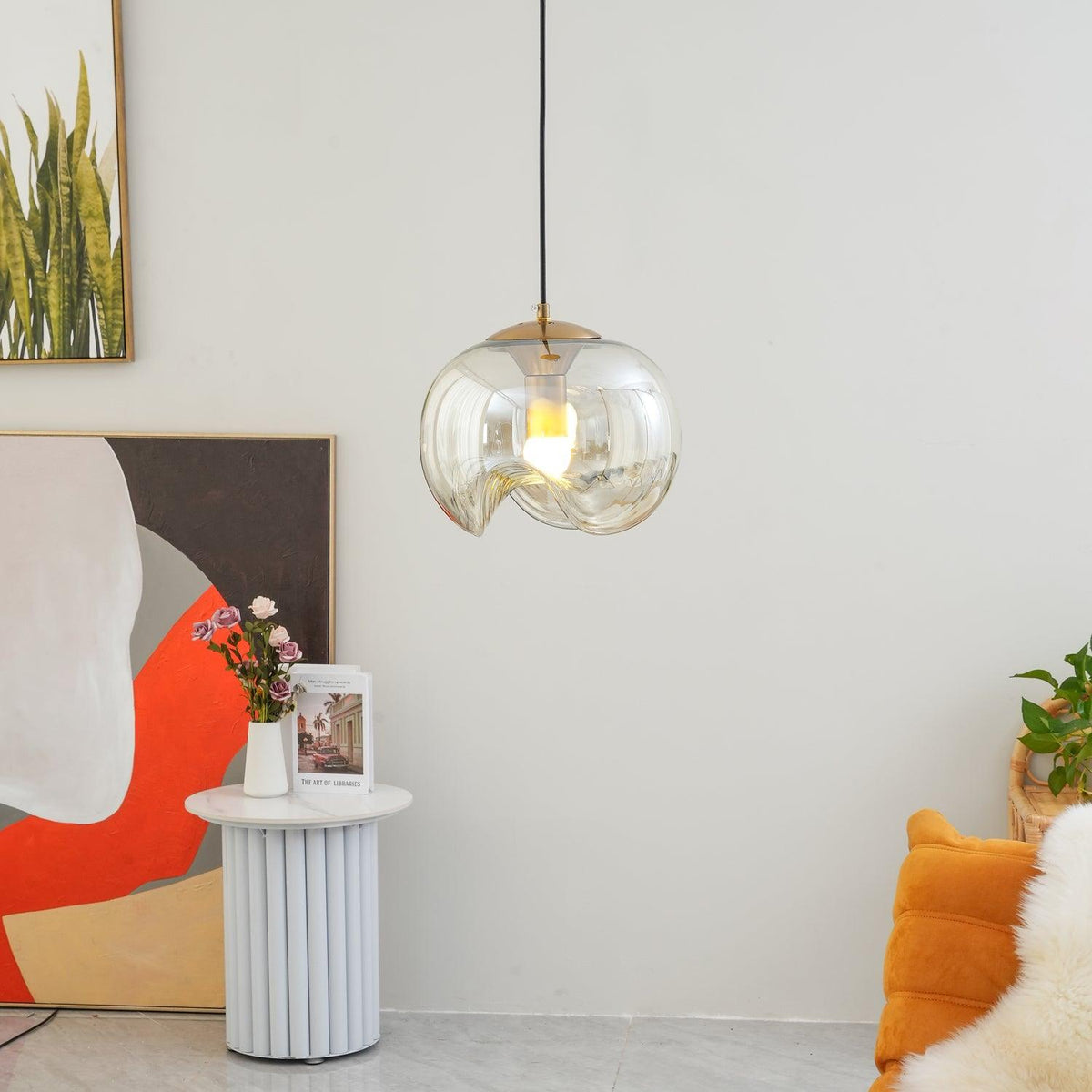 Willa hanglamp glas Golf Mid Century Vintage