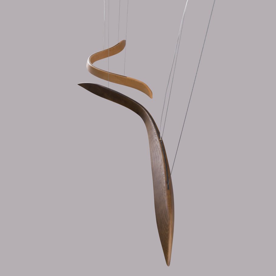 Queral Flow Minimalistische hanglamp van hout