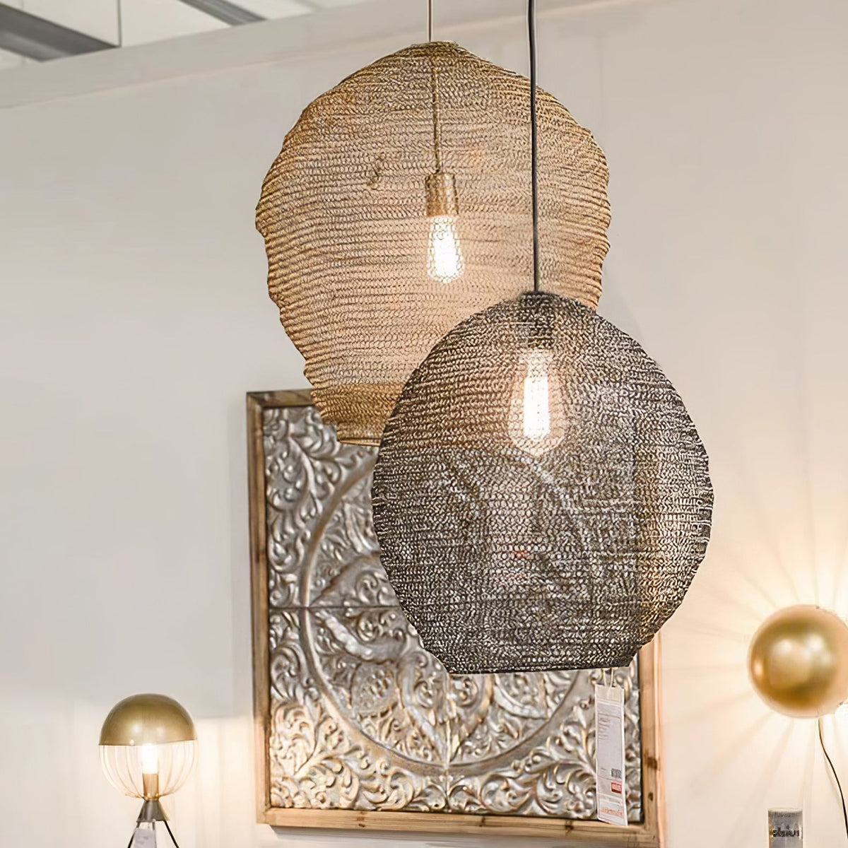 Vae industriële hanglamp van draad