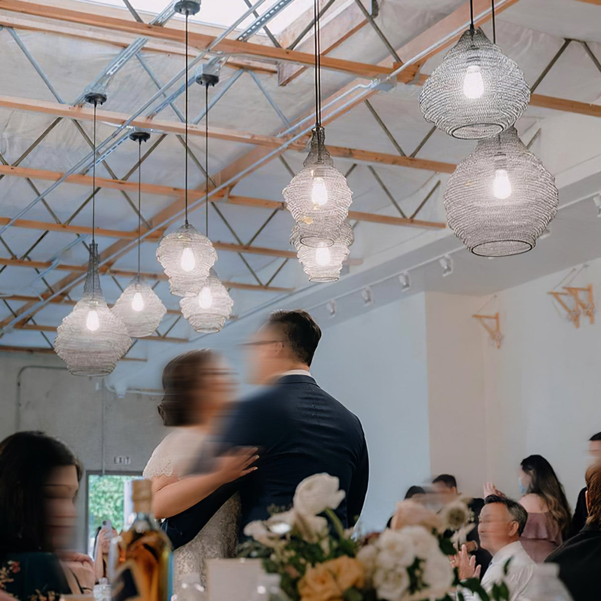 Vae industriële hanglamp van draad