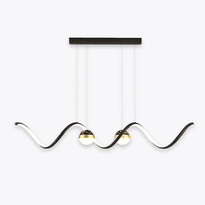 Madina Design Golvende Vorm LED Hanglampen Zwart/Wit/Goud Metaal/Acryl Kantoor