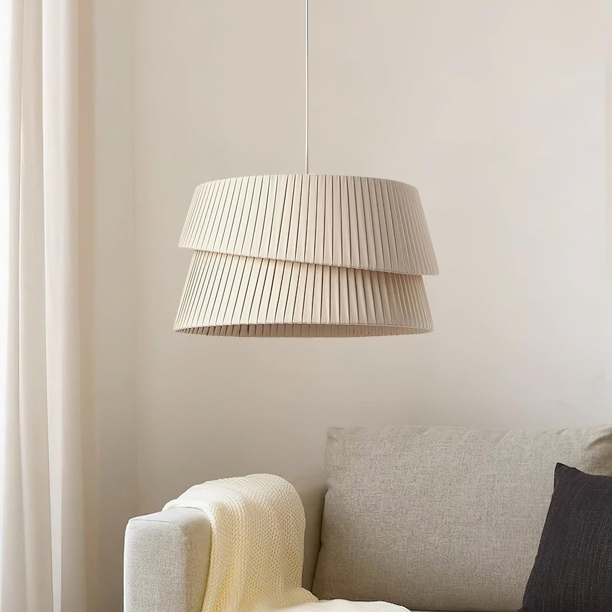 Tocan Stof Scandinavische hanglamp Beige