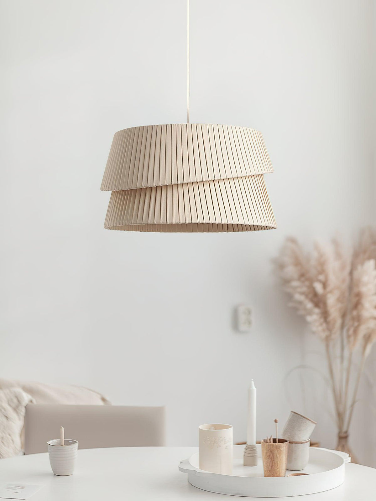 Tocan Stof Scandinavische hanglamp Beige