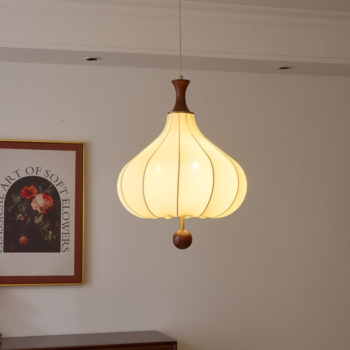 Mymira Traditionele elegantie hanglamp van walnoothout