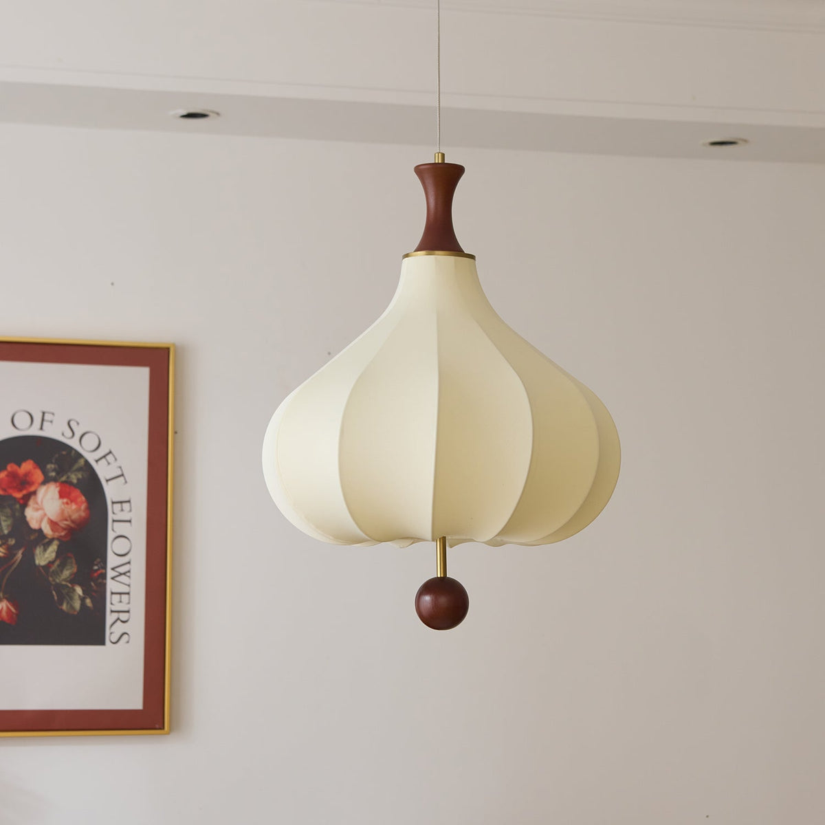 Mymira Traditionele elegantie hanglamp van walnoothout