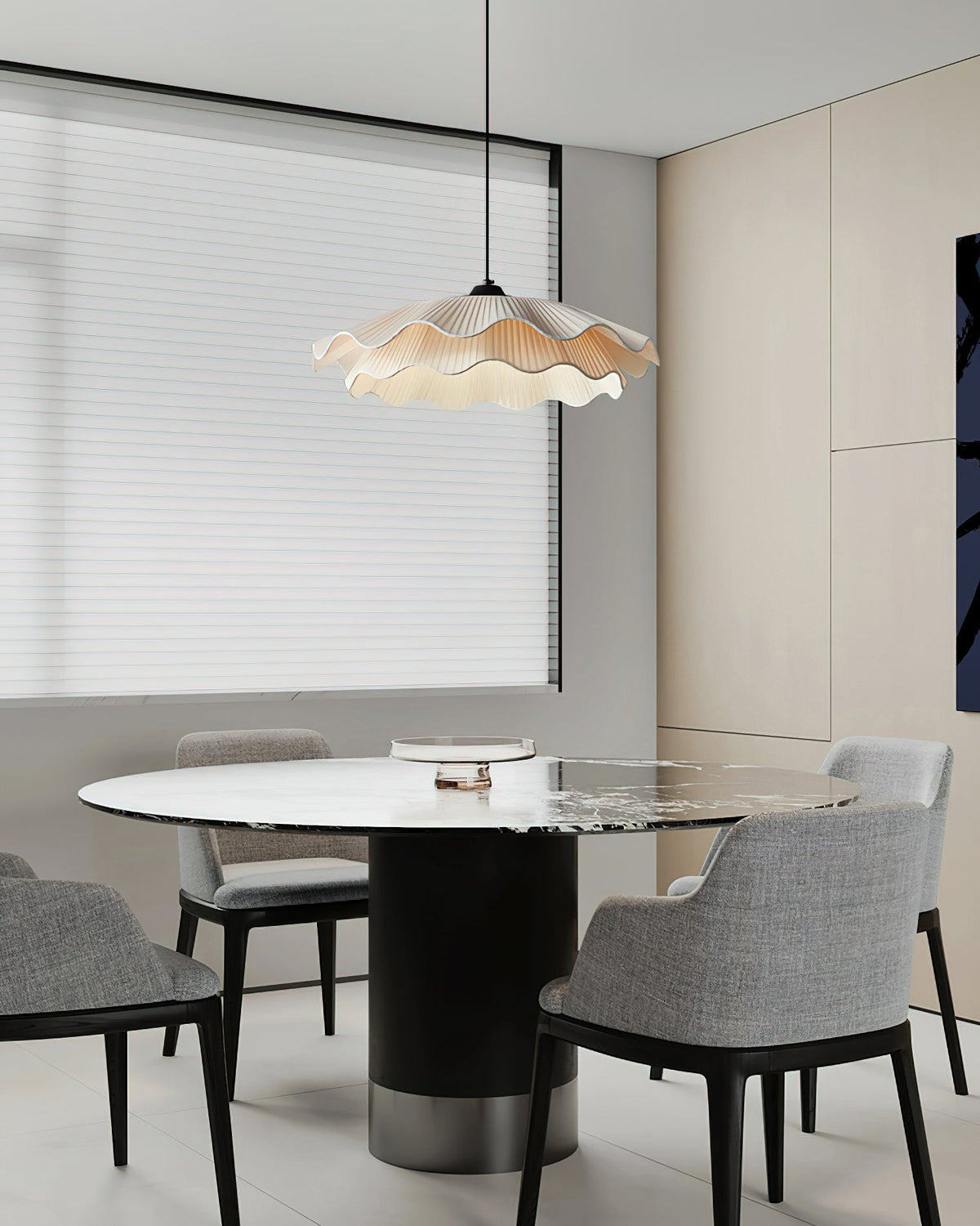 Calavie Wavy Pleated hanglamp in Zacht Wit