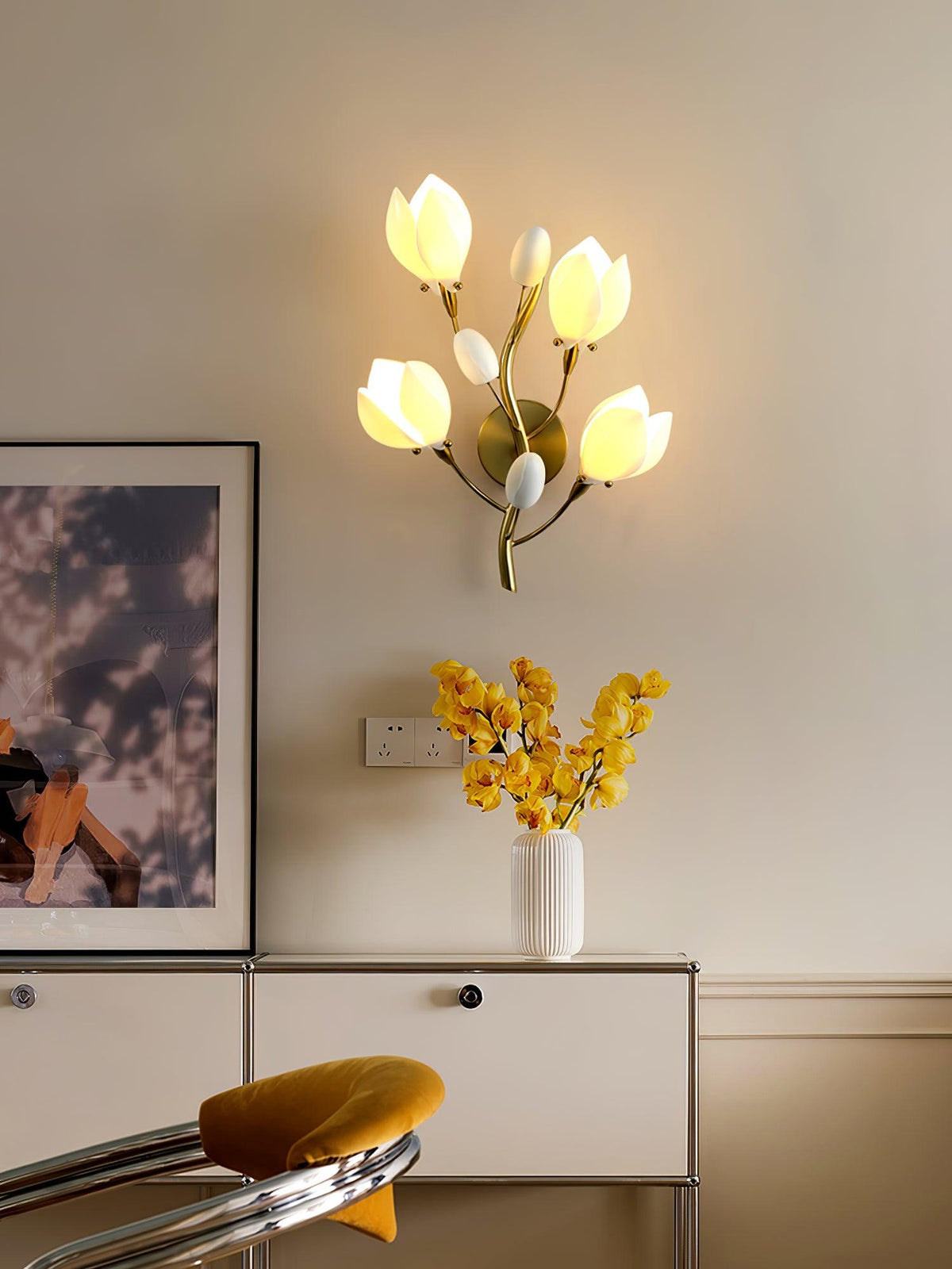 Dirixa Magnolia elegantie wandlamp van keramiek