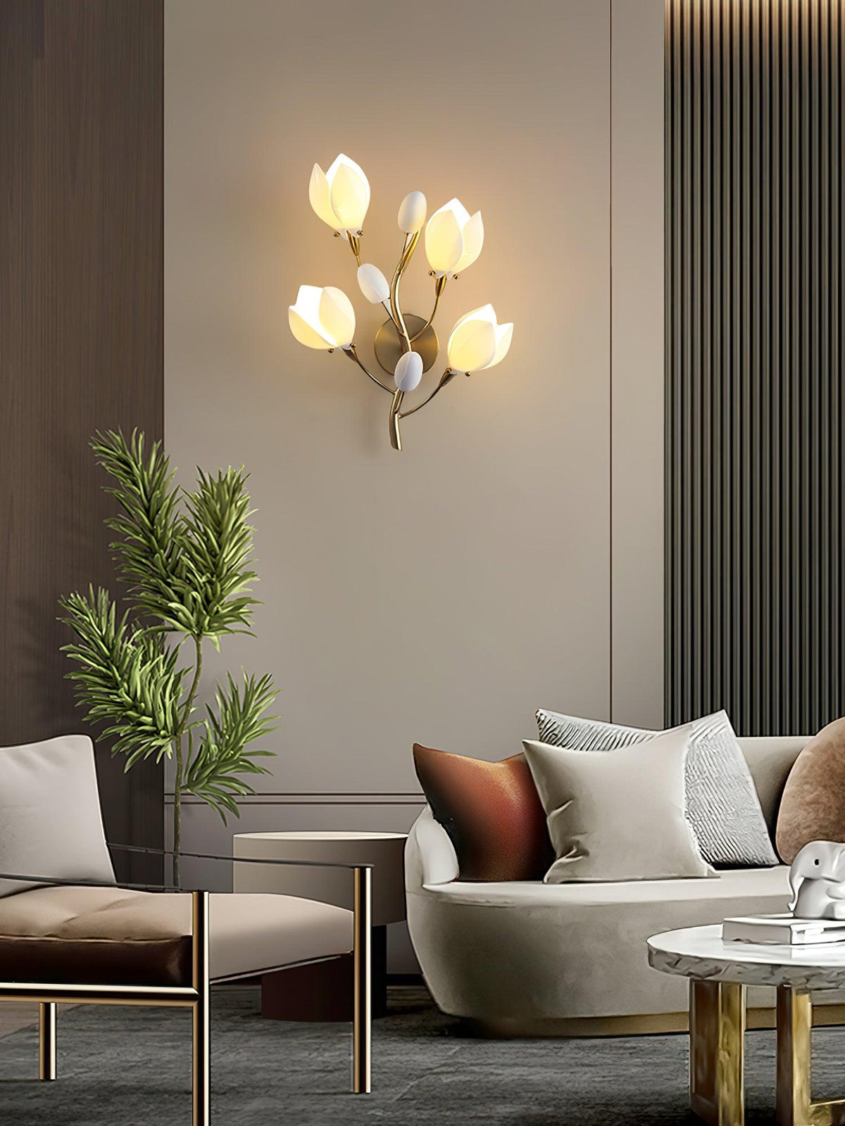 Dirixa Magnolia elegantie wandlamp van keramiek