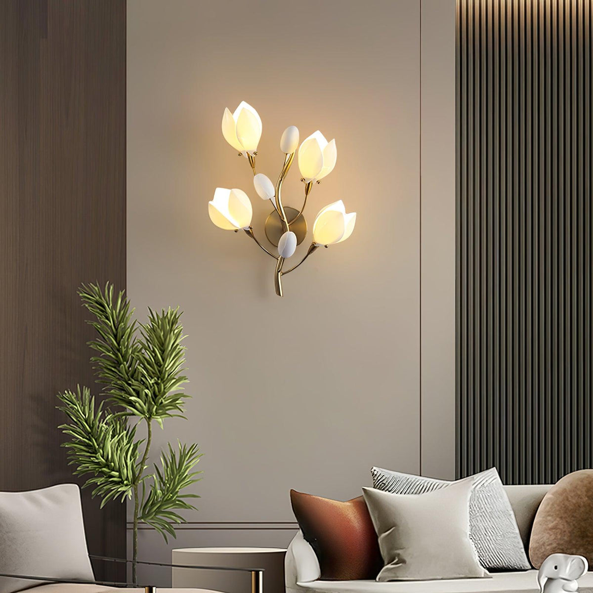 Dirixa Magnolia elegantie wandlamp van keramiek