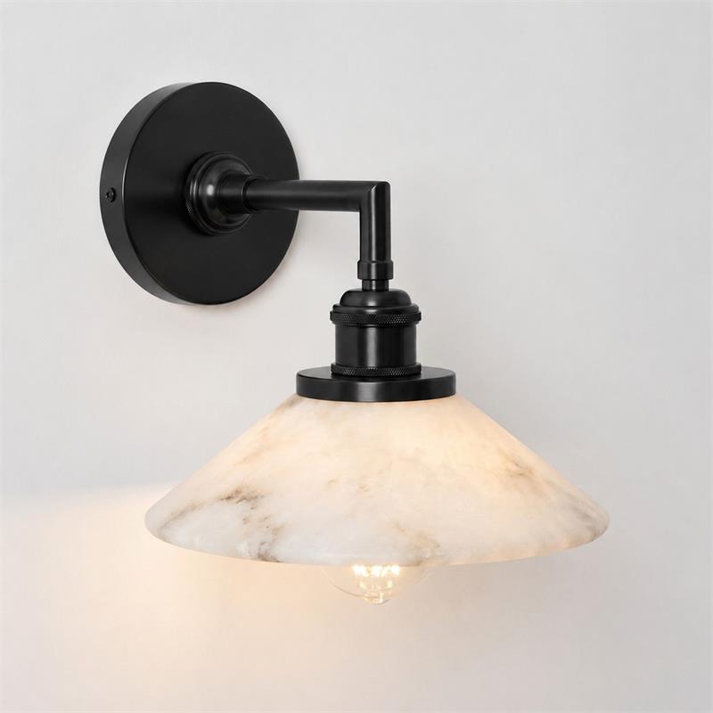 Nivenina wandlamp met albasten kap in
