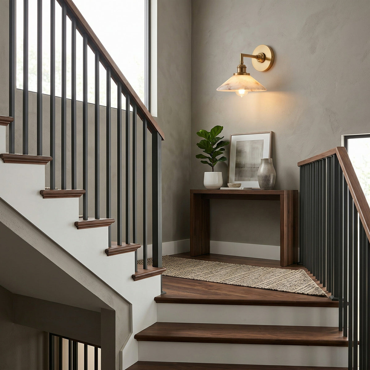 Nivenina wandlamp met albasten kap in