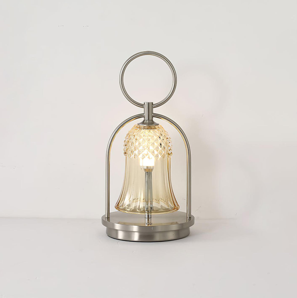 Bell vintage tafellamp met glazen kap