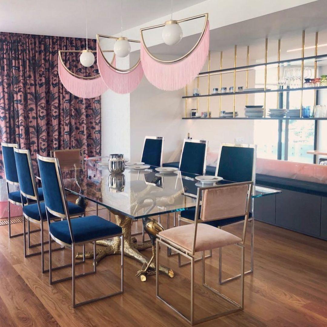 Sirove hanglamp met stoffen franjes bol retro bohemian