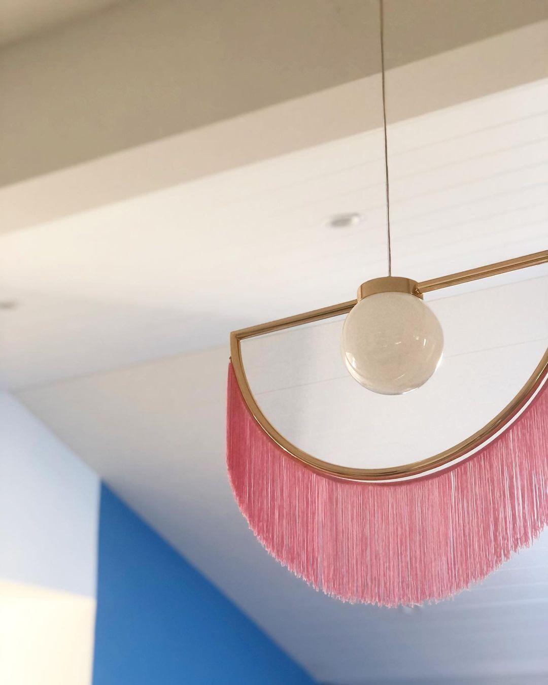 Sirove hanglamp met stoffen franjes bol retro bohemian