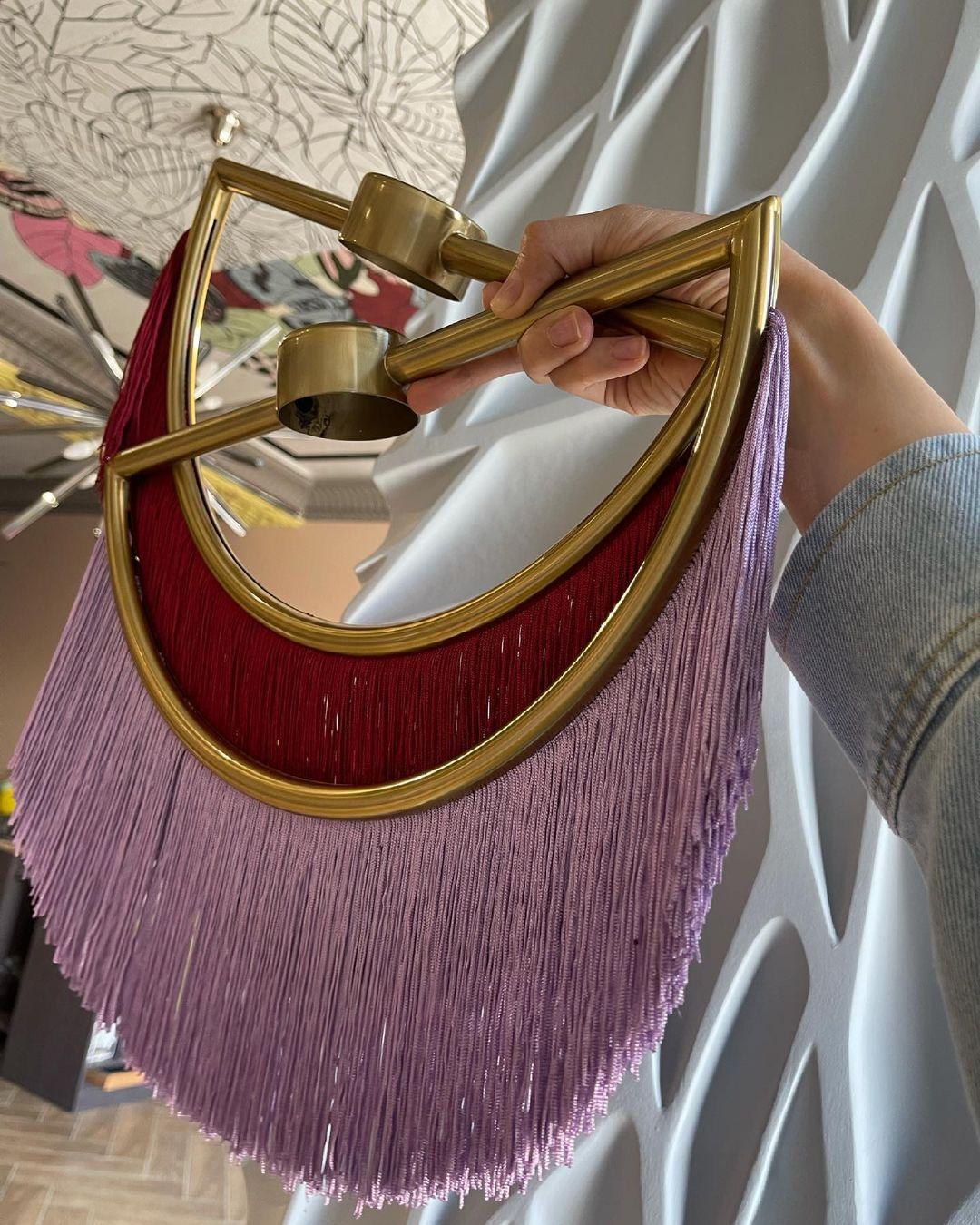 Sirove hanglamp met stoffen franjes bol retro bohemian