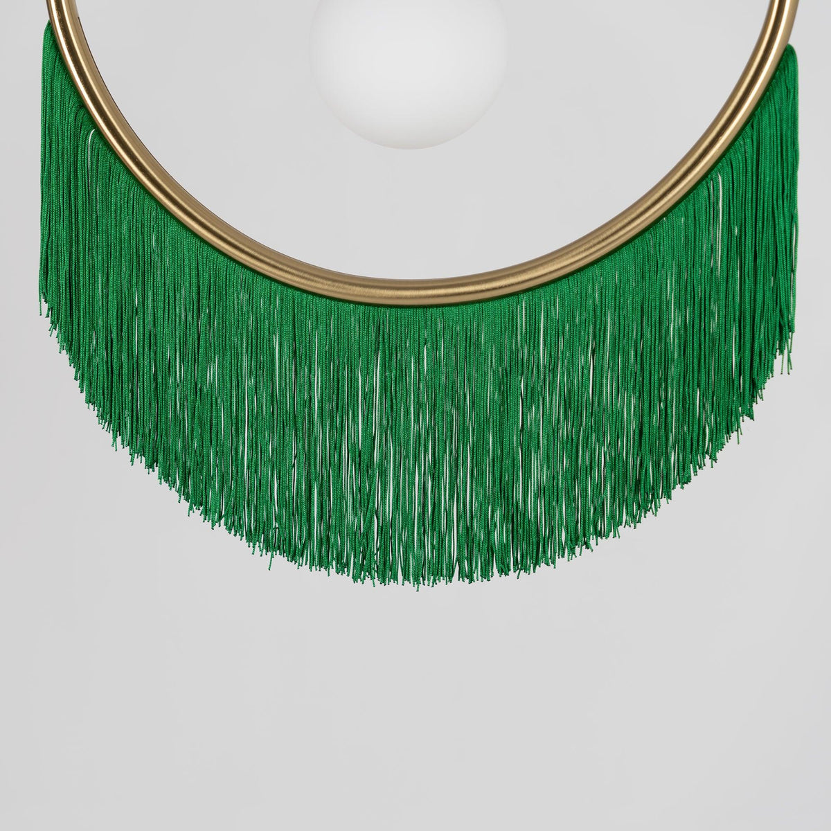 Sirove hanglamp met stoffen franjes bol retro bohemian