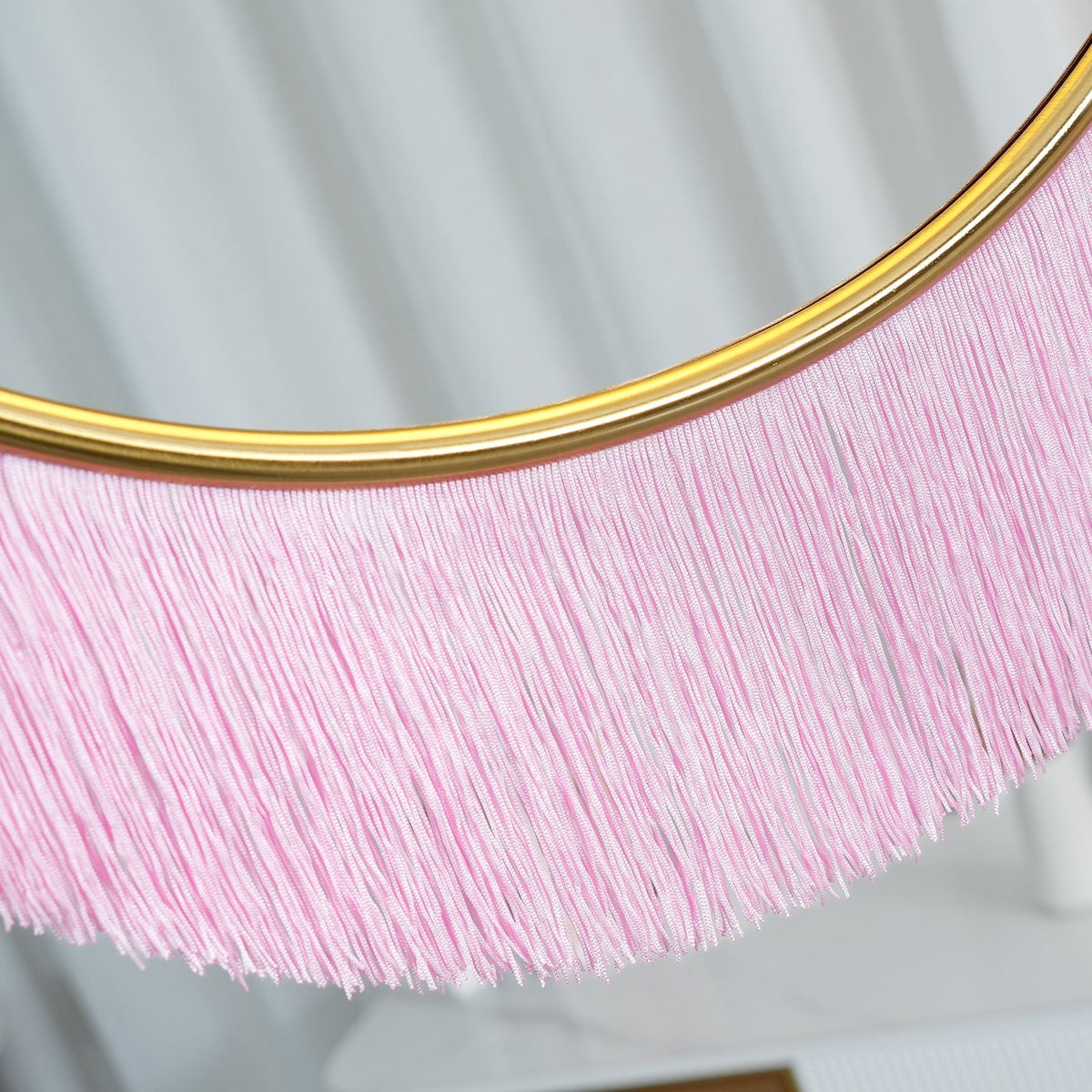 Sirove hanglamp met stoffen franjes bol retro bohemian