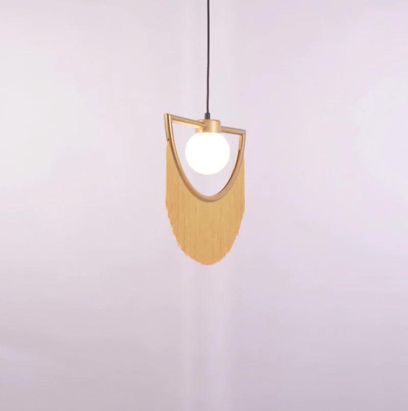 Sirove hanglamp met stoffen franjes bol retro bohemian