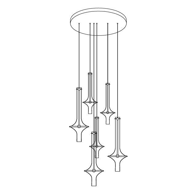 Sarenol glas industriële glamoureus hanglamp