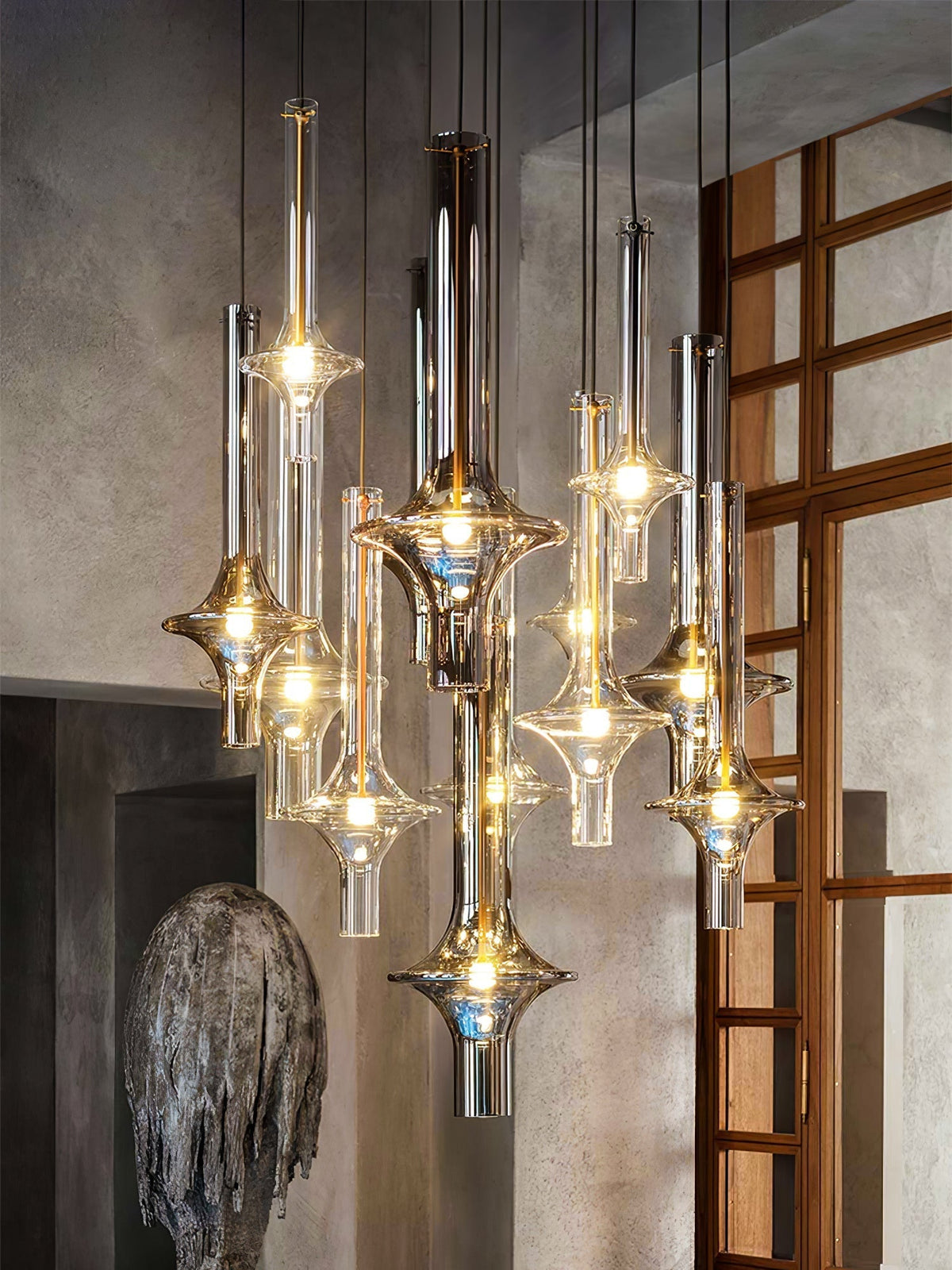 Sarenol glas industriële glamoureus hanglamp