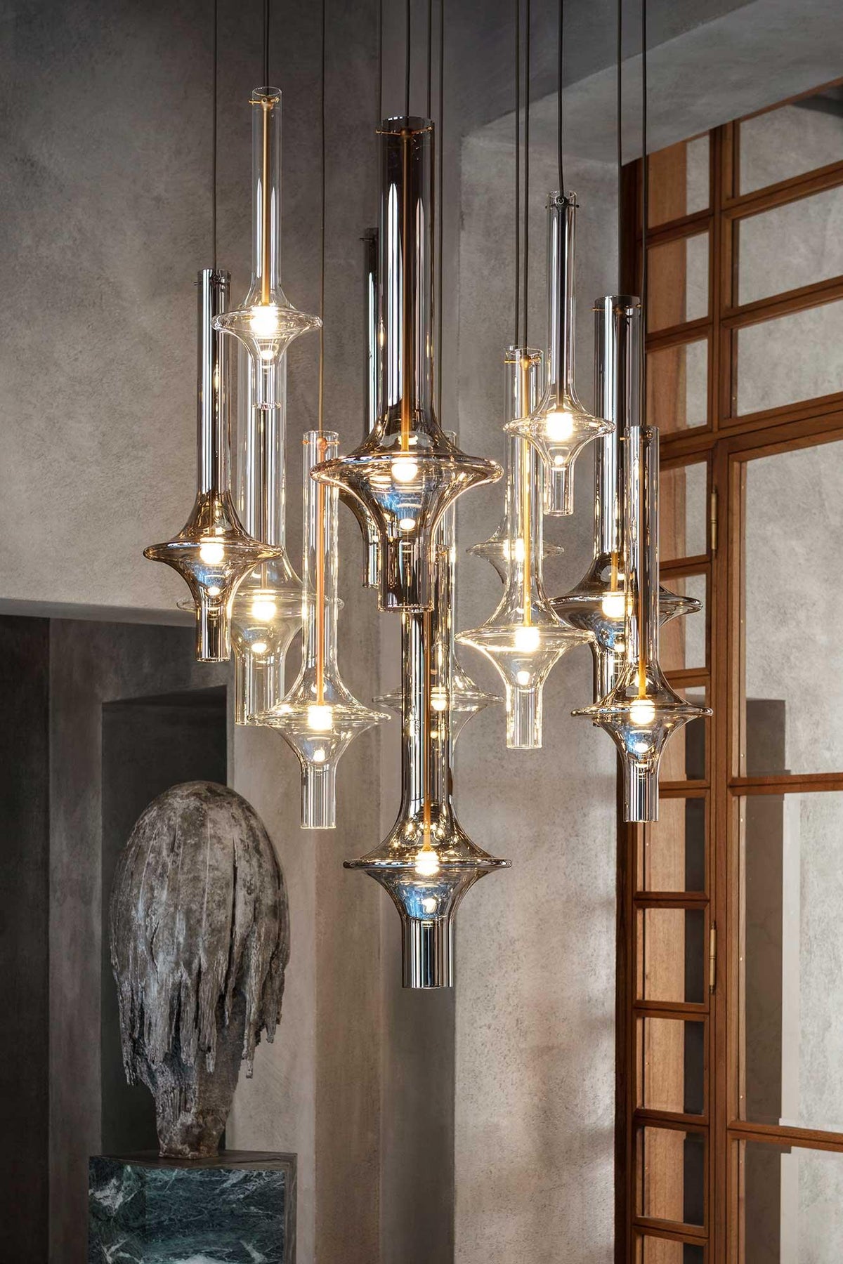 Sarenol glas industriële glamoureus hanglamp