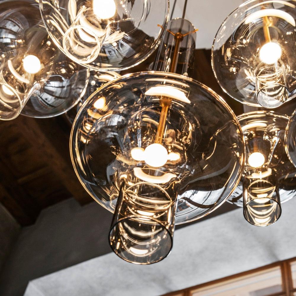 Sarenol glas industriële glamoureus hanglamp