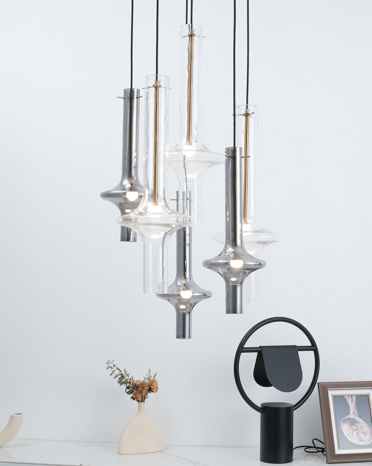 Sarenol glas industriële glamoureus hanglamp