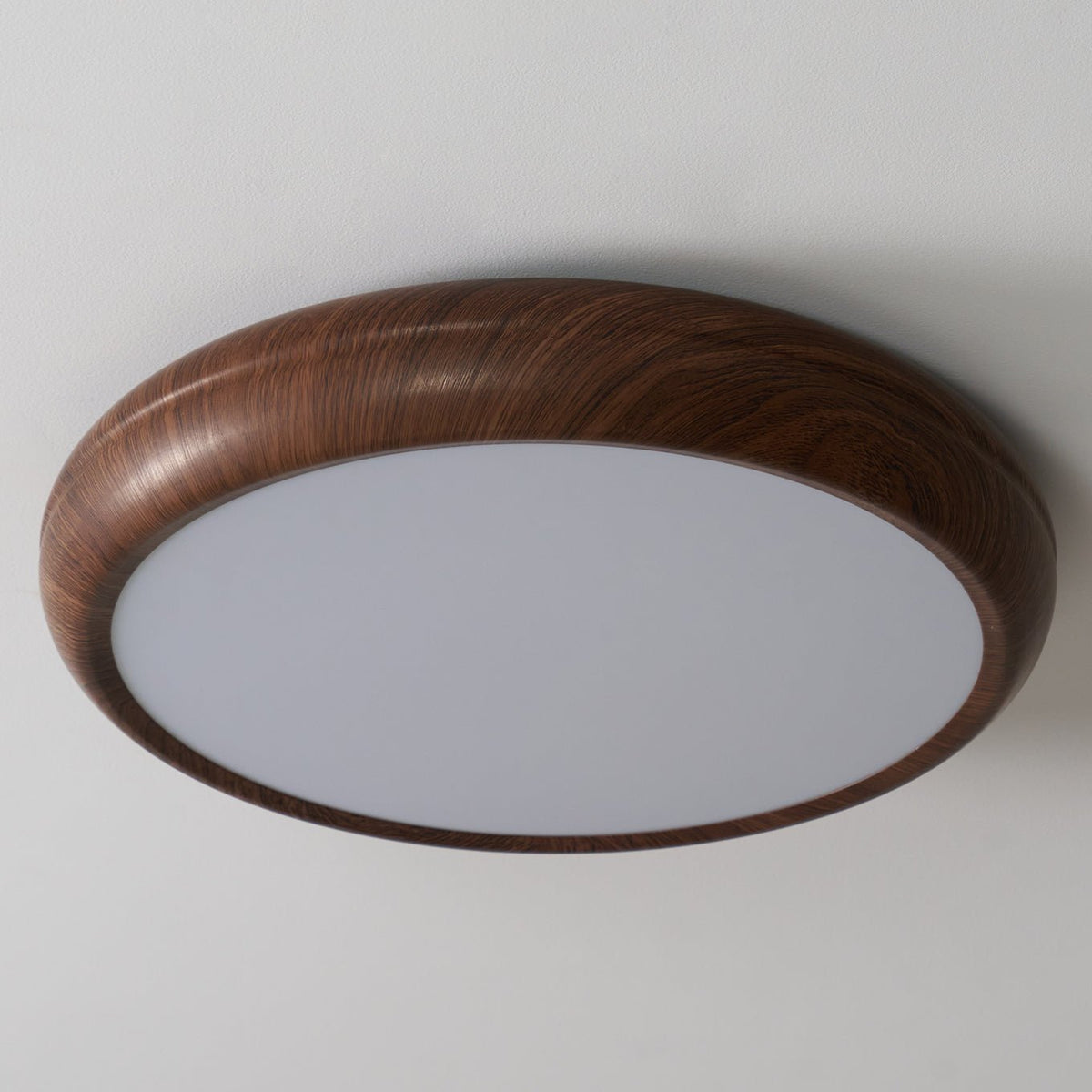 Niralel plafondlamp rond houtnerf acrylaat