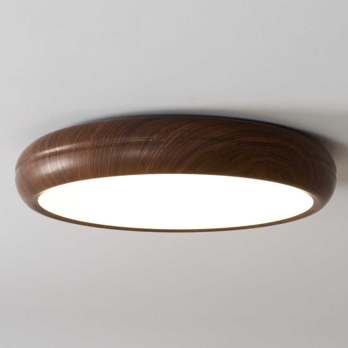 Niralel plafondlamp rond houtnerf acrylaat