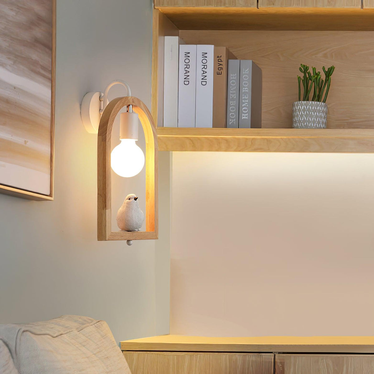 Cari Noords Kunst Vogel hars wandlamp