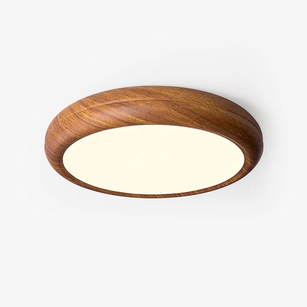 Niralel plafondlamp rond houtnerf acrylaat