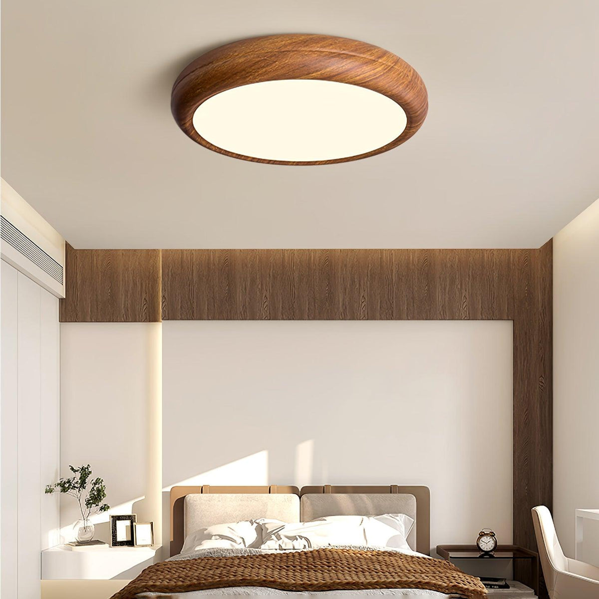 Elda Houten Houtnerf Ronde plafondlamp
