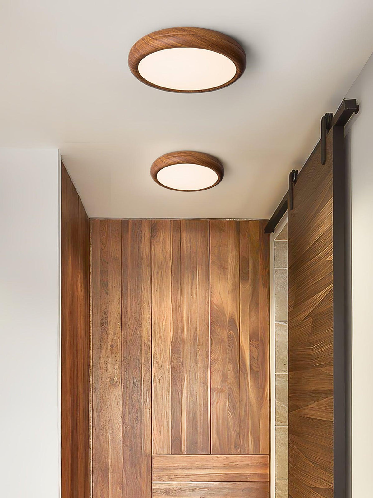 Elda Houten Houtnerf Ronde plafondlamp