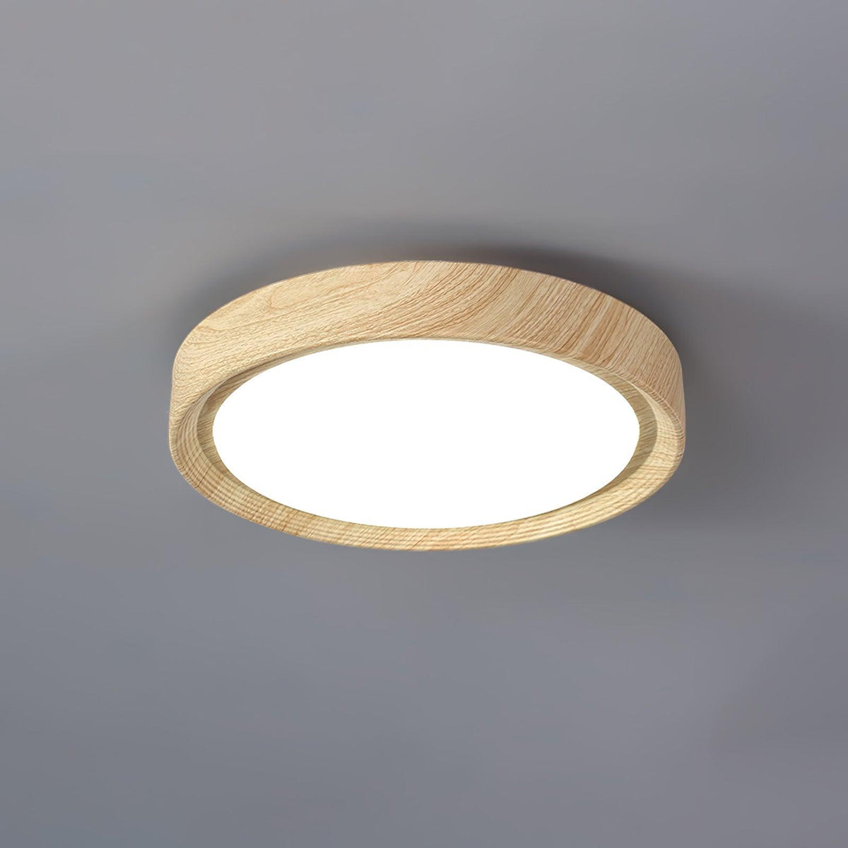 Niralel plafondlamp rond houtnerf acrylaat