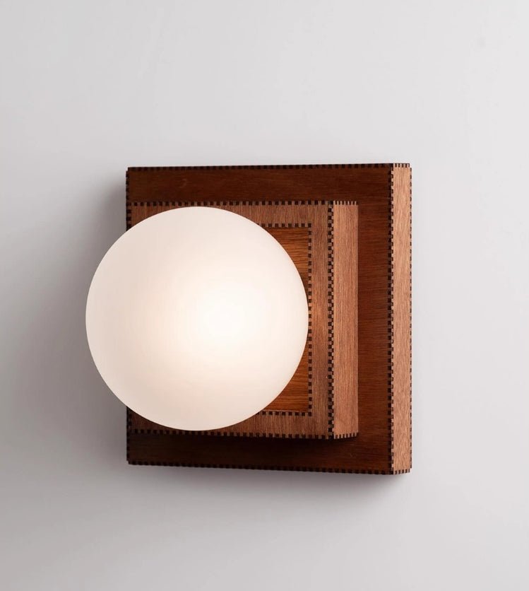 Luna Hout Gelaagd Bolvormig Wandlamp