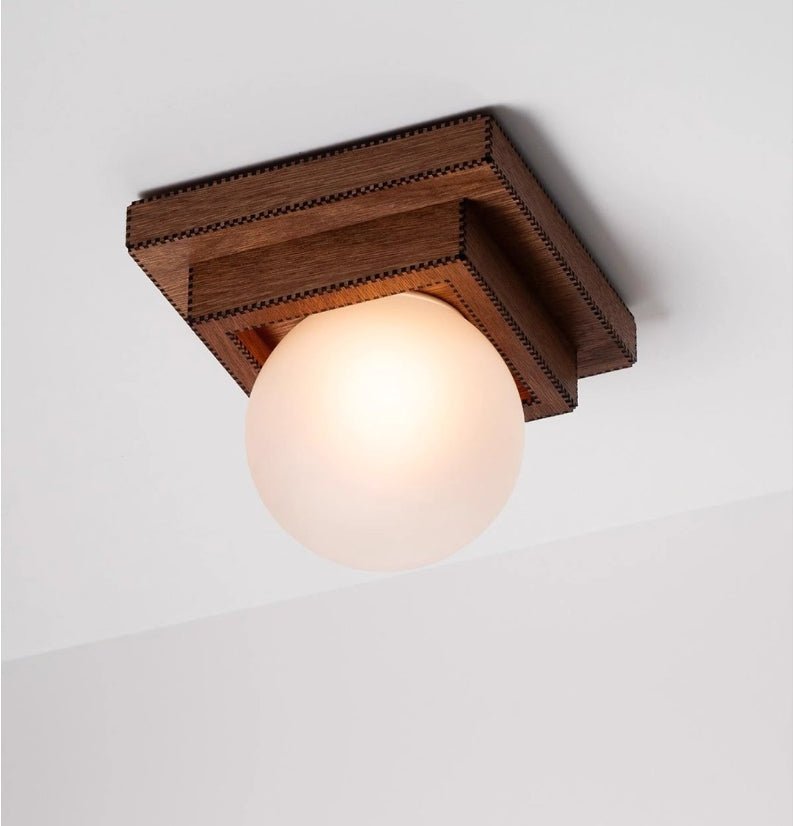 Luna Hout Gelaagd Bolvormig Wandlamp
