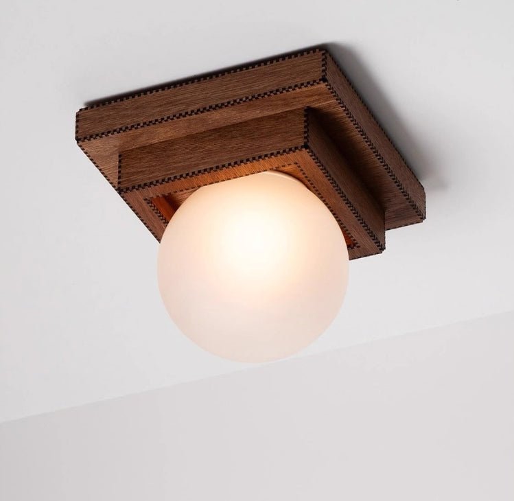Luna Hout Gelaagd Bolvormig Wandlamp