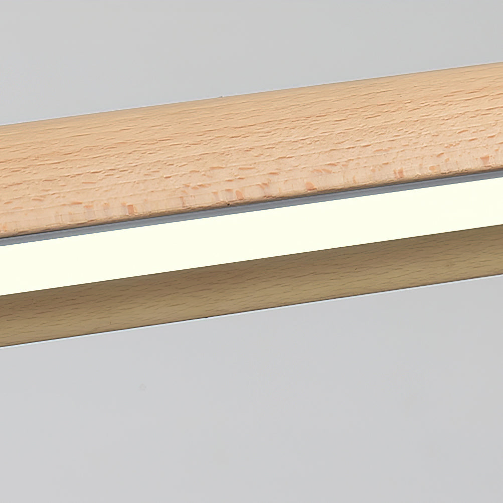 Zing lineaire hanglamp in walnootkleur met warm licht