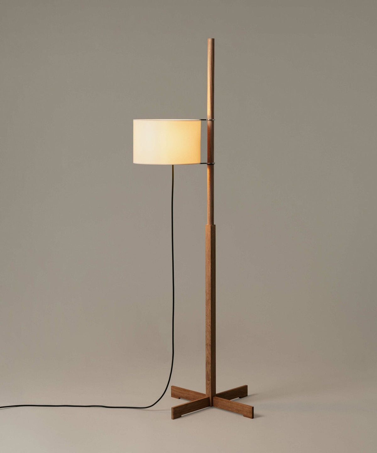 Jex Houten Stoffen vloerlamp