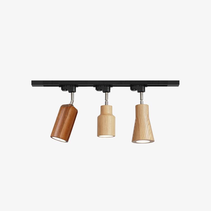 Elviian Plafondlamp Hout Spotrail Verstelbaar lichtpunten