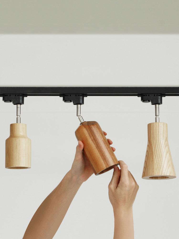 Elviian Plafondlamp Hout Spotrail Verstelbaar lichtpunten