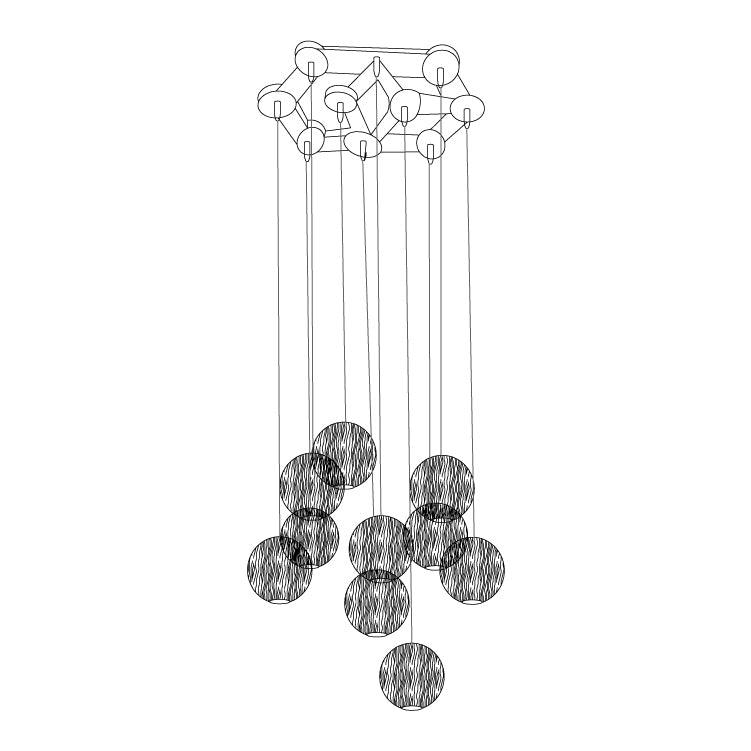 Vixor Nordic Orb Sphere Cluster houten hanglamp