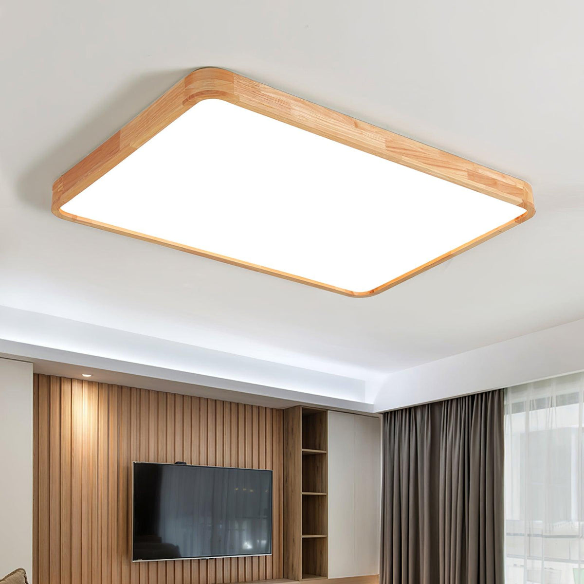 Aldalaya Plafondlamp Houten Geometrisch LED
