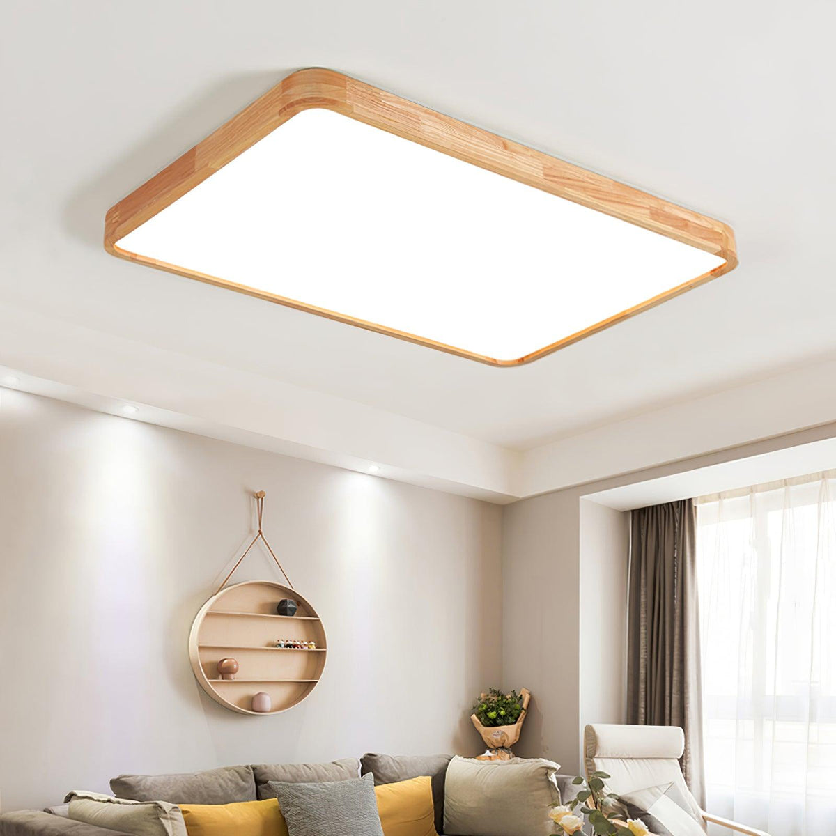 Aldalaya Plafondlamp Houten Geometrisch LED