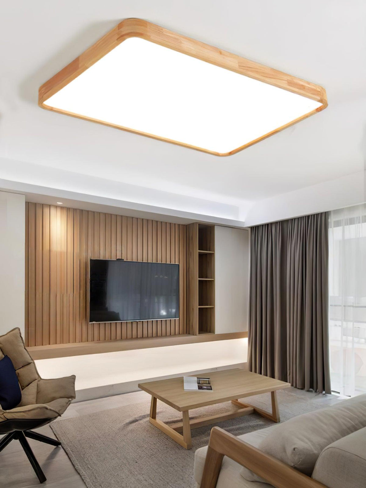 Aldalaya Plafondlamp Houten Geometrisch LED