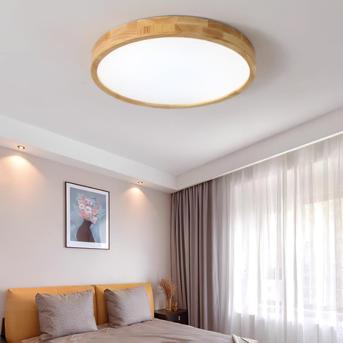 Aldalaya Plafondlamp Houten Geometrisch LED