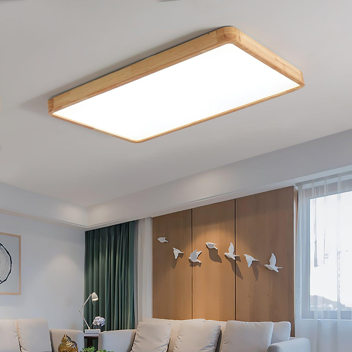 Aldalaya Plafondlamp Houten Geometrisch LED