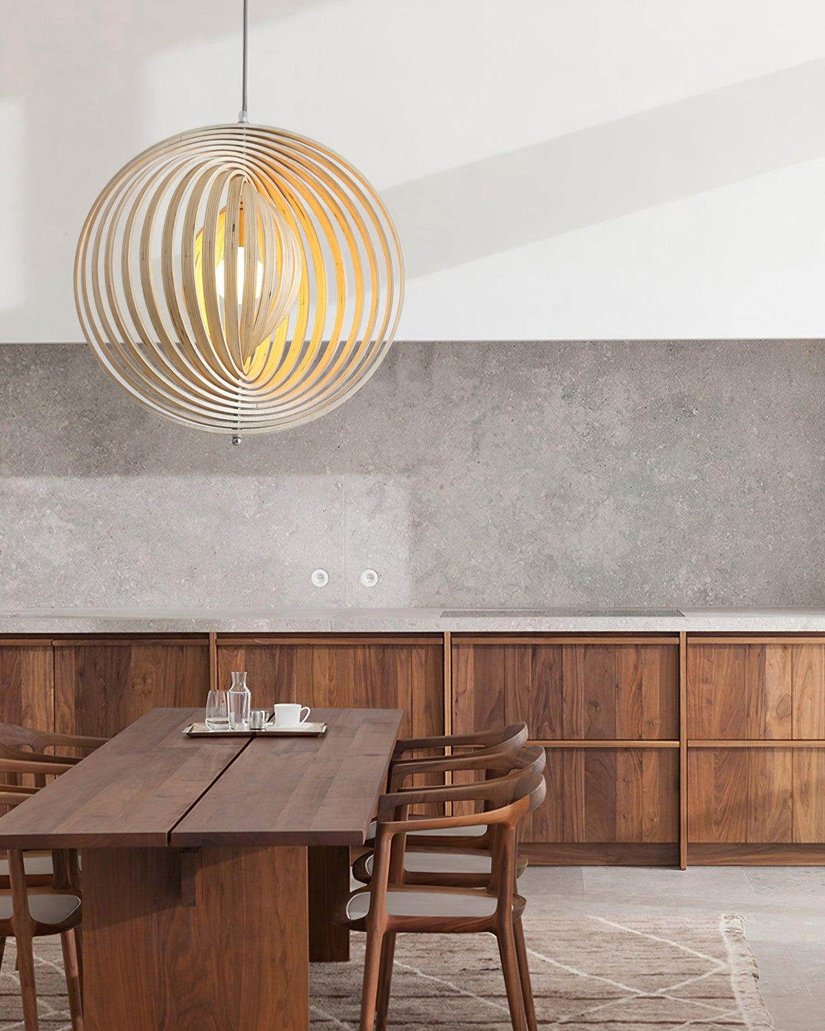 Hanglamp Houten Ringen Sfeer Organisch Minimalistisch